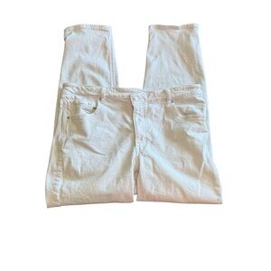 American Eagle Mom Jeans White High Rise Straight Leg Size 18 Long